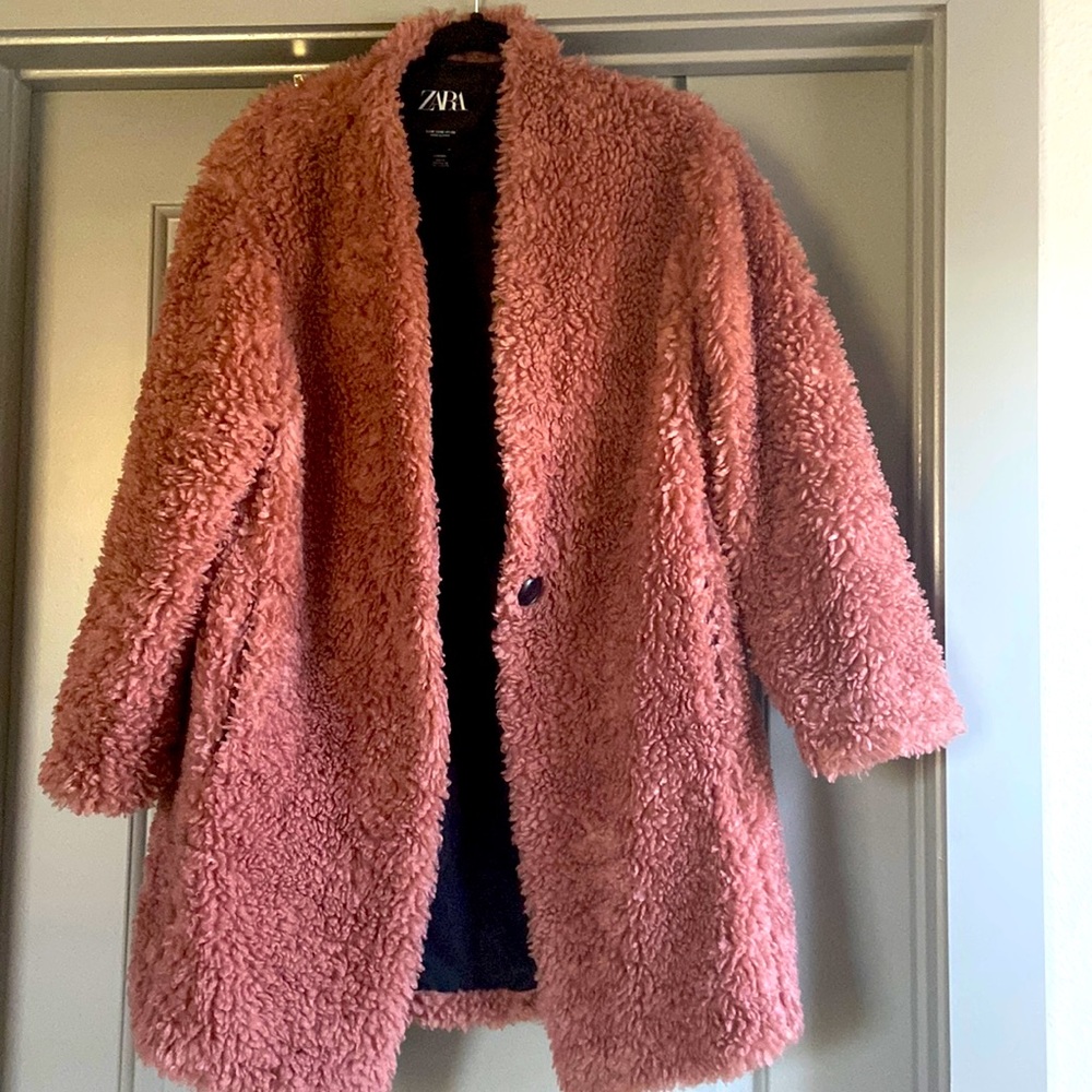 Pink teddy coat